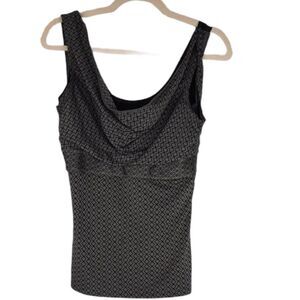 Title Nine Womens size Small Drape Cowl Neck Layered Tank Top Cami Grey MSRP $79